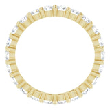 10K Gold Round Natural Diamond Shared-Prong Eternity Band – 2.25 mm Stones - Yellow Gold - view 2