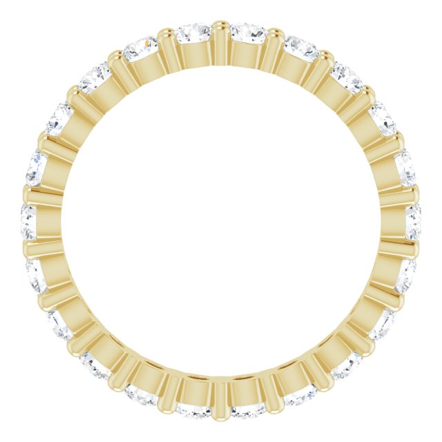 10K Gold Round Lab-Grown Diamond Shared-Prong Eternity Band – 2.25 mm Stones - Yellow Gold - view 2