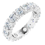 Platinum Round Lab-Grown Diamond Shared-Prong Eternity Band – 3.5 mm Stones