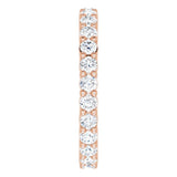 10K Gold Round Lab-Grown Diamond Shared-Prong Eternity Band – 2 mm Stones - Rose Gold - view 4