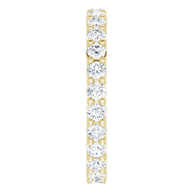 10K Gold Round Natural Diamond Shared-Prong Eternity Band – 2 mm Stones - Yellow Gold - view 4