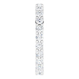 10K Gold Round Natural Diamond Shared-Prong Eternity Band – 2 mm Stones - White Gold - view 4