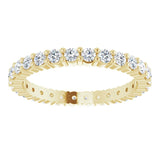 10K Gold Round Natural Diamond Shared-Prong Eternity Band – 1.75 mm Stones - Yellow Gold - view 3
