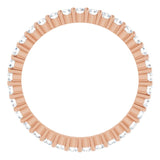 10K Gold Round Natural Diamond Shared-Prong Eternity Band – 1.5 mm Stones - Rose Gold - view 2