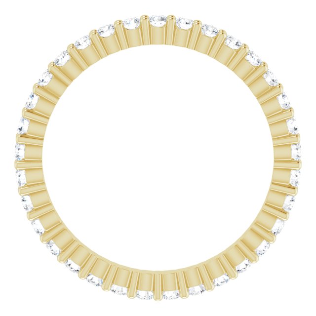10K Gold Round Lab-Grown Diamond Shared-Prong Eternity Band – 1.5 mm Stones - Yellow Gold - view 2