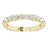 10K Gold Round Lab-Grown Diamond Shared-Prong Eternity Band – 2 mm Stones - Yellow Gold - view 3