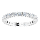 10K Gold Round Natural Diamond Shared-Prong Eternity Band – 2 mm Stones - White Gold - view 3