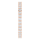 10K Gold Round Lab-Grown Diamond Shared-Prong Eternity Band – 1.5 mm Stones - Rose Gold - view 4