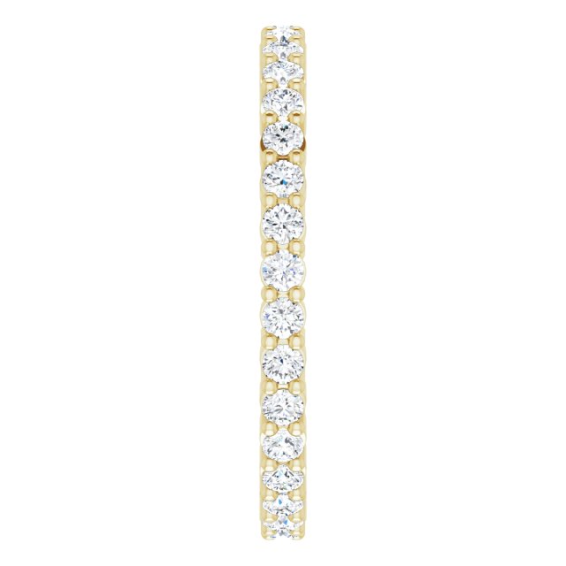 10K Gold Round Lab-Grown Diamond Shared-Prong Eternity Band – 1.5 mm Stones - Yellow Gold - view 4