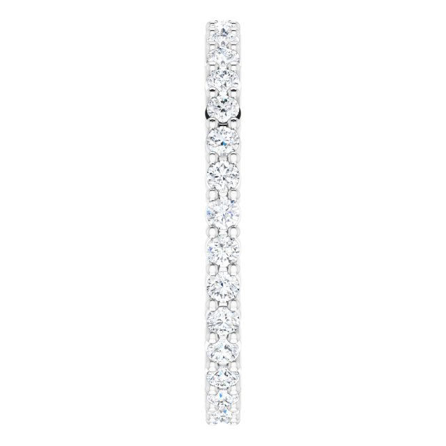 10K Gold Round Lab-Grown Diamond Shared-Prong Eternity Band – 1.5 mm Stones - White Gold - view 4