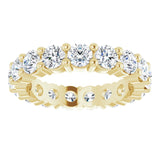 10K Gold Round Natural Diamond Shared-Prong Eternity Band – 3.2 mm Stones - Yellow Gold - view 3