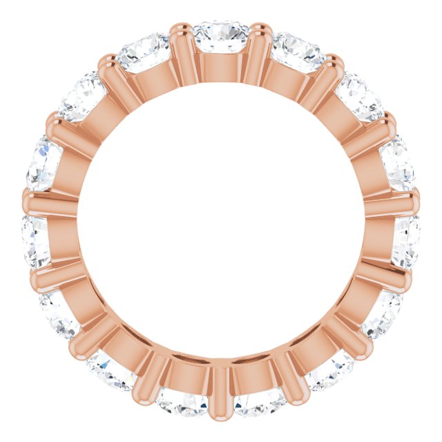 10K Gold Round Lab-Grown Diamond Shared-Prong Eternity Band – 3.75 mm Stones - Rose Gold - view 2
