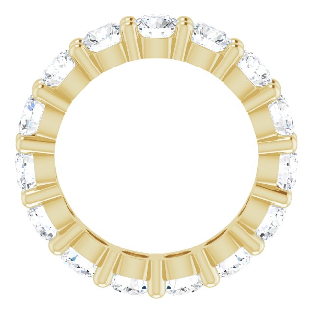 10K Gold Round Natural Diamond Shared-Prong Eternity Band – 3.75 mm Stones - Yellow Gold - view 2