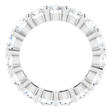 10K Gold Round Natural Diamond Shared-Prong Eternity Band – 3.75 mm Stones - White Gold - view 2