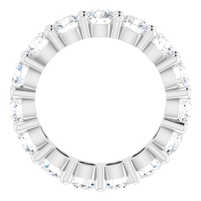 10K Gold Round Natural Diamond Shared-Prong Eternity Band – 3.75 mm Stones - White Gold - view 2