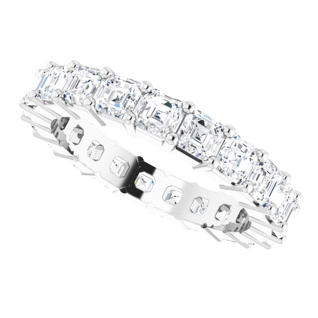 Platinum Asscher Lab-Grown Diamond Shared-Prong Eternity Band – 2.6x2.6 mm Stones - view 5