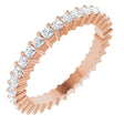 10K Gold Square Natural Diamond Shared-Prong Eternity Band – 1.5x1.5 mm Stones - Rose Gold