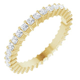 10K Gold Square Natural Diamond Shared-Prong Eternity Band – 1.5x1.5 mm Stones - Yellow Gold