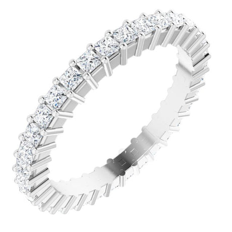 Platinum Square Lab-Grown Diamond Shared-Prong Eternity Band – 1.5x1.5 mm Stones