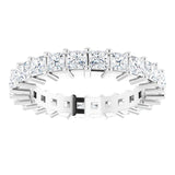 10K Gold Square Natural Diamond Shared-Prong Eternity Band – 2.25x2.25 mm Stones - White Gold - view 3