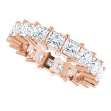 10K Gold Square Lab-Grown Diamond Shared-Prong Eternity Band – 3x3 mm Stones - Rose Gold - view 5