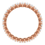 14K Gold Marquise Natural Diamond Shared-Prong Eternity Band – 4x2 mm Stones - Rose Gold - view 2