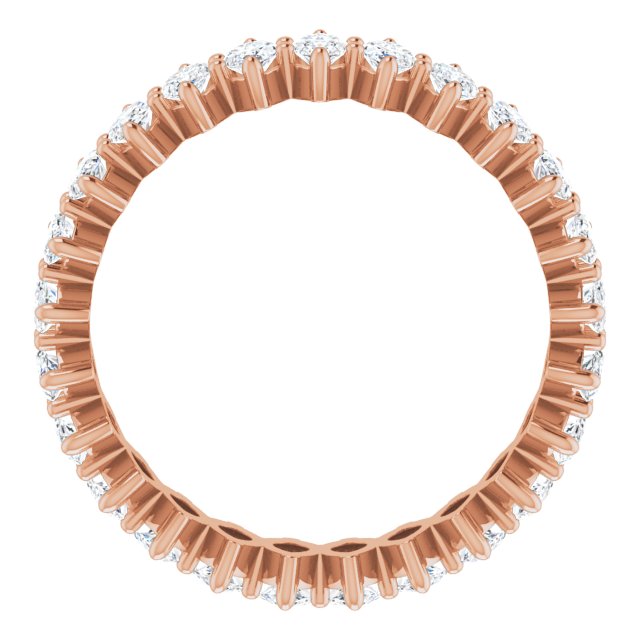 14K Gold Marquise Natural Diamond Shared-Prong Eternity Band – 4x2 mm Stones - Rose Gold - view 2