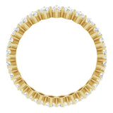 14K Gold Marquise Natural Diamond Shared-Prong Eternity Band – 4x2 mm Stones - Yellow Gold - view 2