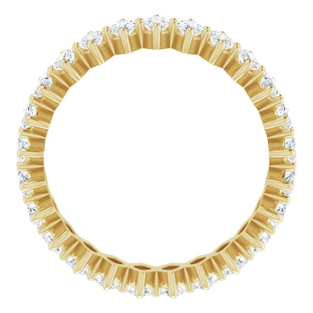 14K Gold Marquise Natural Diamond Shared-Prong Eternity Band – 4x2 mm Stones - Yellow Gold - view 2