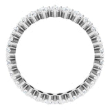 14K Gold Marquise Natural Diamond Shared-Prong Eternity Band – 4x2 mm Stones - White Gold - view 2