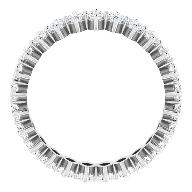 14K Gold Marquise Natural Diamond Shared-Prong Eternity Band – 4x2 mm Stones - White Gold - view 2