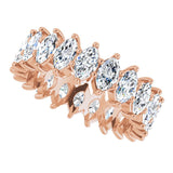 14K Gold Marquise Lab-Grown Diamond Shared-Prong Eternity Band – 4.5x2.5 mm Stones - Rose Gold - view 5