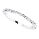 10K Gold Round Lab-Grown Diamond Shared-Prong Eternity Band – 1 mm Stones - White Gold - view 5