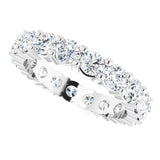 10K Gold Round Lab-Grown Diamond Shared-Prong Eternity Band – 3 mm Stones - White Gold - view 5