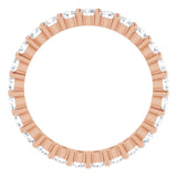 10K Gold Round Natural Diamond Shared-Prong Eternity Band – 2 mm Stones - Rose Gold - view 2