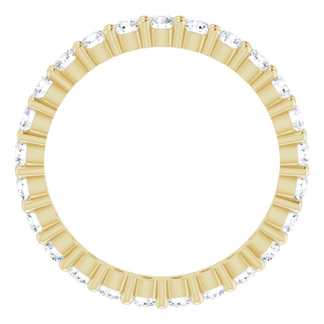 10K Gold Round Lab-Grown Diamond Shared-Prong Eternity Band – 2 mm Stones - Yellow Gold - view 2