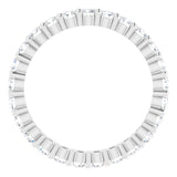 10K Gold Round Natural Diamond Shared-Prong Eternity Band – 2 mm Stones - White Gold - view 2