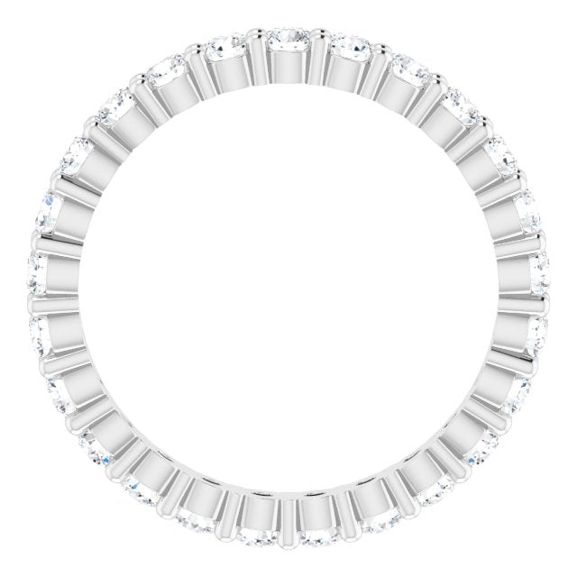 10K Gold Round Natural Diamond Shared-Prong Eternity Band – 2 mm Stones - White Gold - view 2