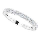 10K Gold Round Lab-Grown Diamond Shared-Prong Eternity Band – 1.75 mm Stones - White Gold - view 5