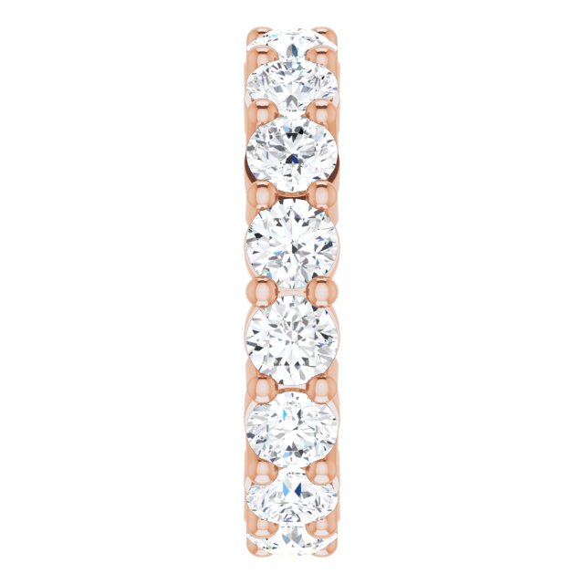 10K Gold Round Lab-Grown Diamond Shared-Prong Eternity Band – 3.5 mm Stones - Rose Gold - view 4
