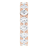 10K Gold Round Natural Diamond Shared-Prong Eternity Band – 3.5 mm Stones - Rose Gold - view 4