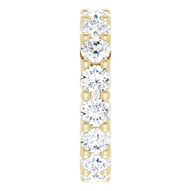 14K Gold Round Lab-Grown Diamond Shared-Prong Eternity Band – 3.5 mm Stones - Yellow Gold - view 4
