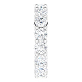 10K Gold Round Lab-Grown Diamond Shared-Prong Eternity Band – 3.5 mm Stones - White Gold - view 4