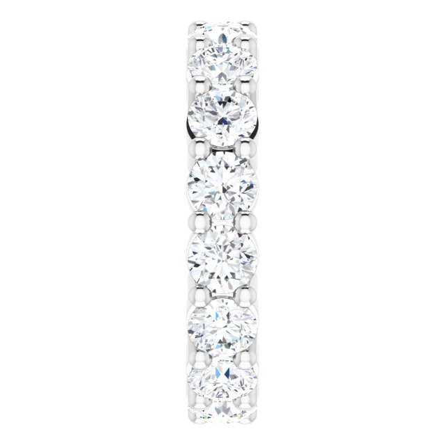 10K Gold Round Lab-Grown Diamond Shared-Prong Eternity Band – 3.5 mm Stones - White Gold - view 4
