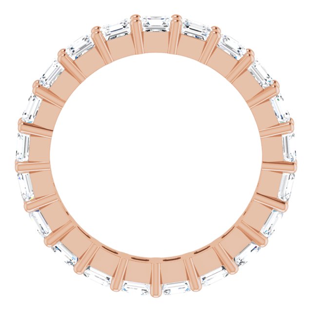 14K Gold Asscher Lab-Grown Diamond Shared-Prong Eternity Band – 2.6x2.6 mm Stones - Rose Gold - view 2