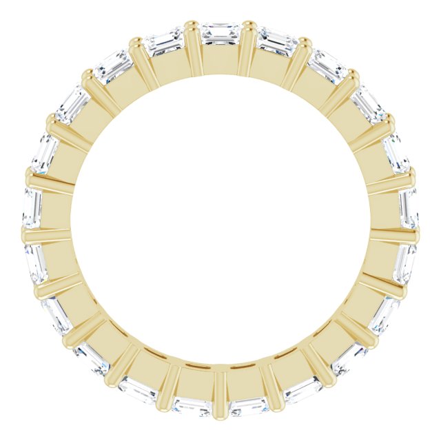 14K Gold Asscher Lab-Grown Diamond Shared-Prong Eternity Band – 2.6x2.6 mm Stones - Yellow Gold - view 2