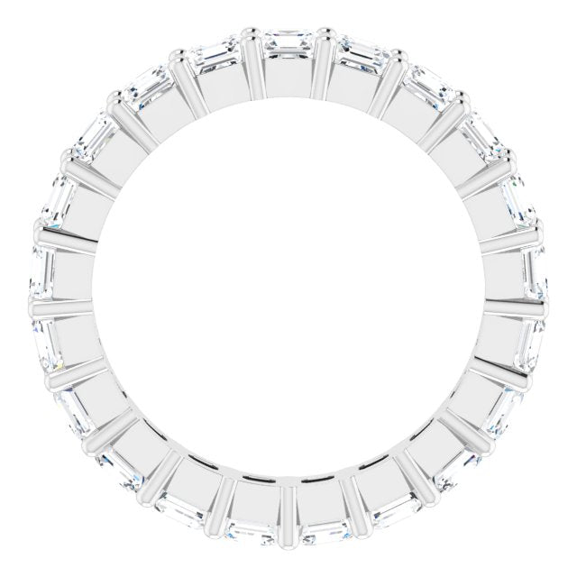 Platinum Asscher Lab-Grown Diamond Shared-Prong Eternity Band – 2.6x2.6 mm Stones - view 2