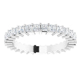 10K Gold Square Natural Diamond Shared-Prong Eternity Band – 1.75x1.75 mm Stones - White Gold - view 3