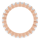 10K Gold Square Lab-Grown Diamond Shared-Prong Eternity Band – 2x2 mm Stones - Rose Gold - view 2