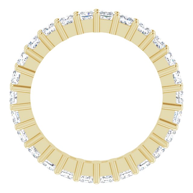 10K Gold Square Natural Diamond Shared-Prong Eternity Band – 2x2 mm Stones - Yellow Gold - view 2